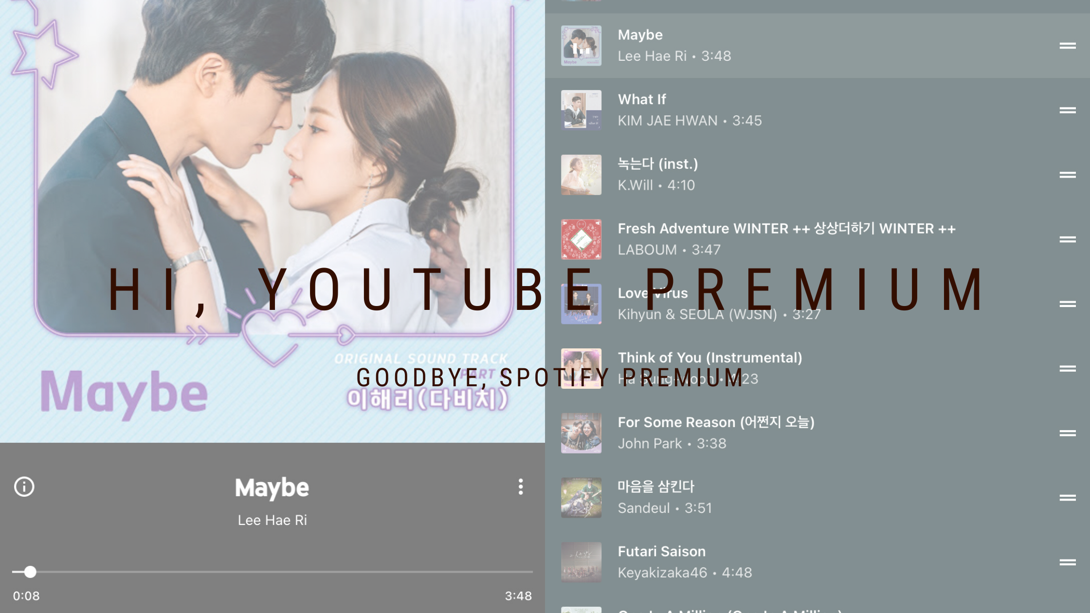 Hi, YouTube Premium. Goodbye, Spotify Premium